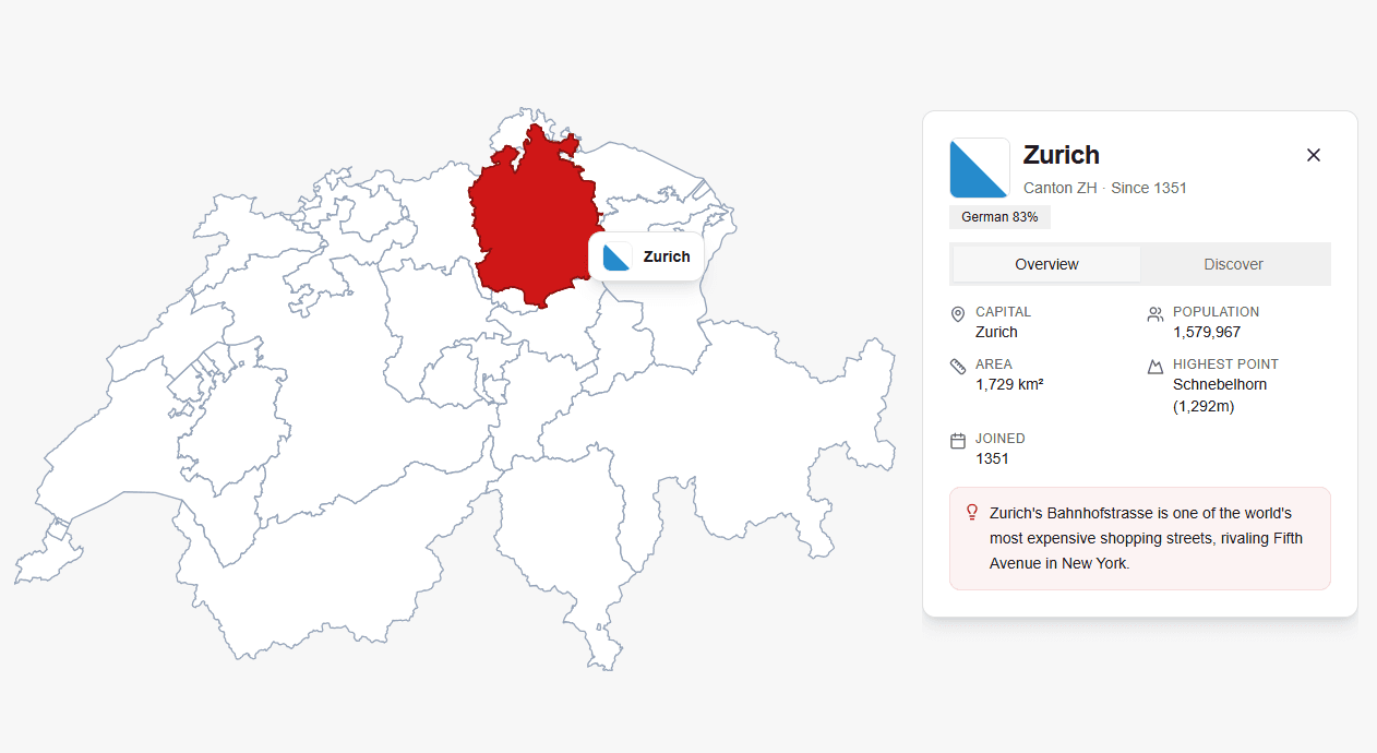 Screenshot of Swiss Cantons
